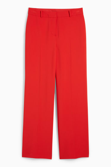 Femmes - Pantalon de bureau - high waist - wide leg - rouge