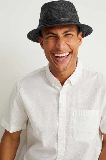 Men - Straw hat - black