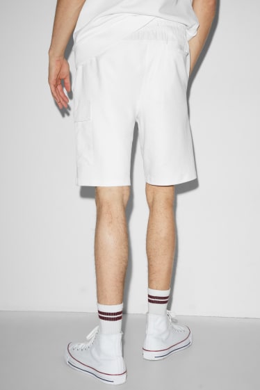 Heren - Cargo-sweatshorts - wit