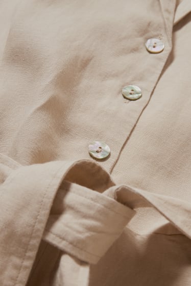 Femmes - Combinaison - lin mélangé - beige