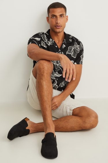 Men - Sandals - faux suede - black