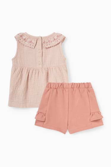 Bébés filles - Ensemble bébé - 2 pièces - rose foncé
