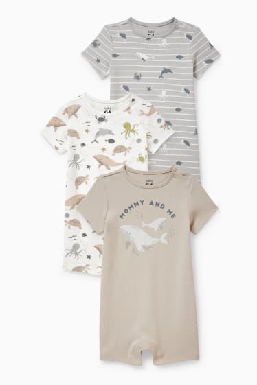 Unisexe - Lot de 3 - pyjamas bébé - gris clair