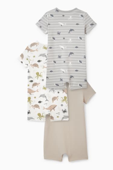 Unisexe - Lot de 3 - pyjamas bébé - gris clair