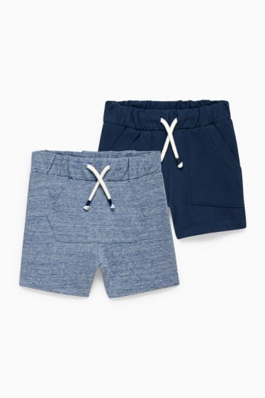 Bébés - Lot de 2 - shorts pour bébé - bleu foncé