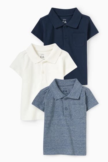 Baby Jungen - Multipack 3er - Baby-Poloshirt - cremeweiss