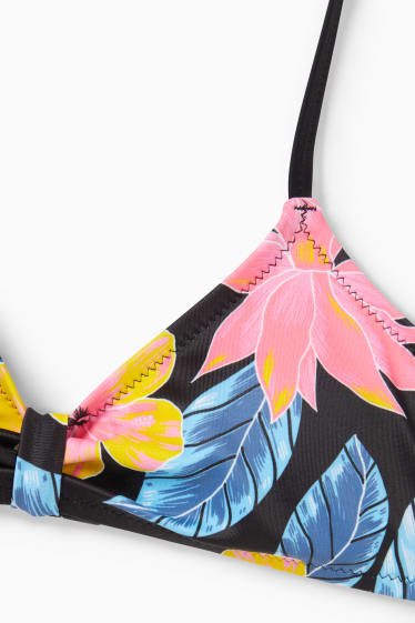Kinder Mädchen - Bikini - 2 teilig - geblümt - dunkelblau