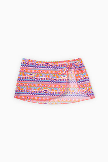 Kinderen: meisjes - Pareo - LYCRA® XTRA LIFE™ - met patroon - koraal