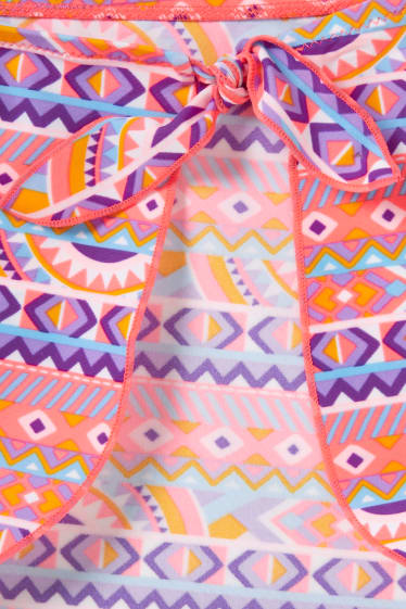 Kinderen: meisjes - Pareo - LYCRA® XTRA LIFE™ - met patroon - koraal