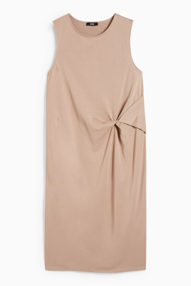 Women - Sheath dress with knot detail - beige