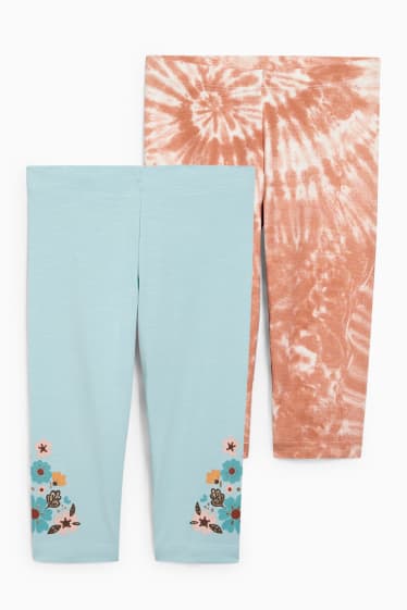 Kinder Mädchen - Multipack 2er - Capri-Leggings - hellblau
