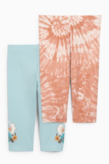 Enfants - Lot de 2 - leggings capri - bleu clair