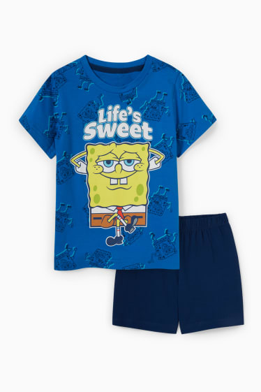Enfants garçons - Bob l’éponge - pyjashort - 2 pièces - bleu foncé