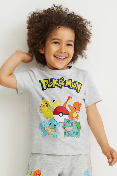 Dzieci - Pokemon - koszulka z krótkim rękawem - jasnoszary-melanż
