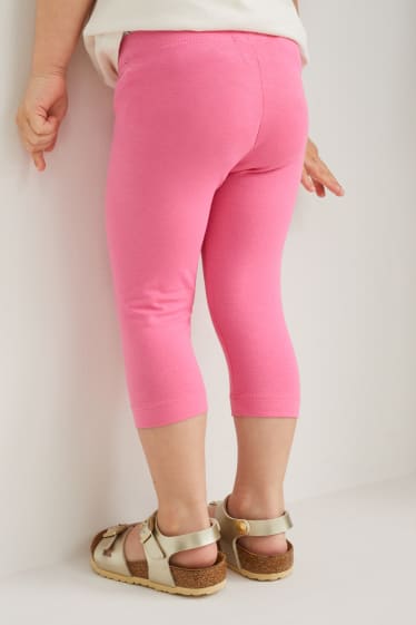 Kinderen: meisjes - Set van 3 - capri legging - fuchsiarood