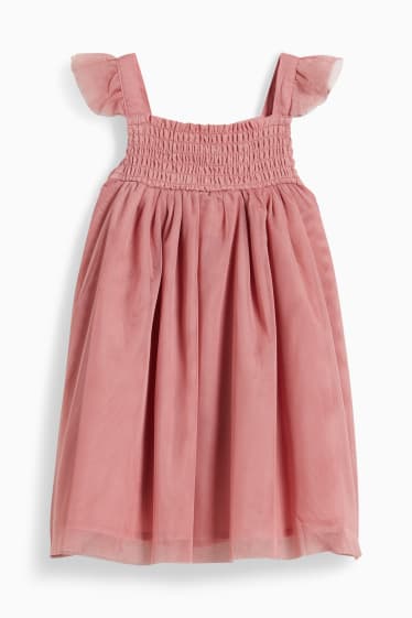 Baby: meisjes - Babyjurk - donker rose