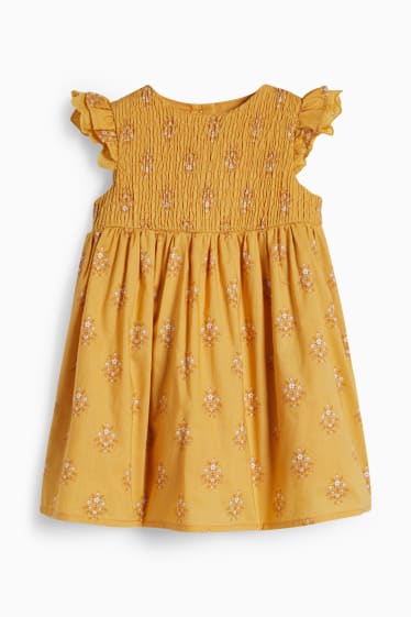 Babies - Baby dress - floral - yellow