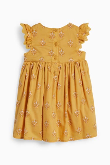 Niemowlęta - Sukienka niemowlęca - w kwiaty - żółty