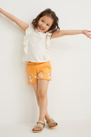 Enfants filles - Les Aristochats - short en molleton - orange