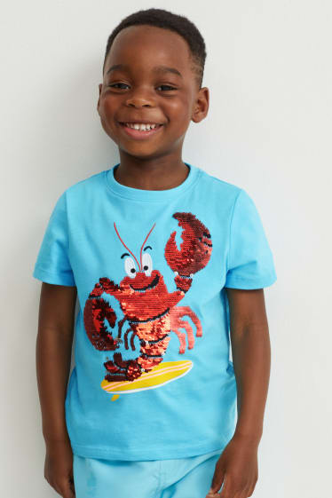 Kinder Jungen - Kurzarmshirt - hellblau
