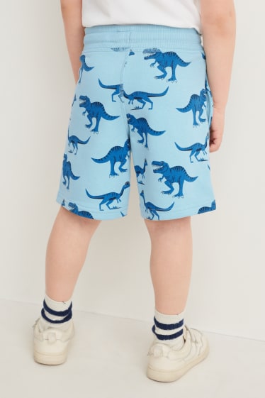 Kinderen - Set van 2 - bermuda van sweatstof - blauw / donkerblauw