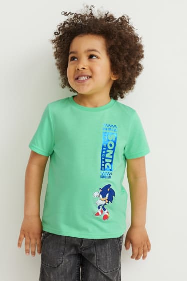 Kinderen - Set van 2 - Sonic - T-shirt - wit / groen
