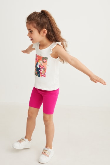 Kinderen: meisjes - Set van 6 - fietsbroek - donker rose