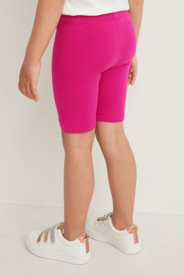 Kinderen: meisjes - Set van 6 - fietsbroek - donker rose