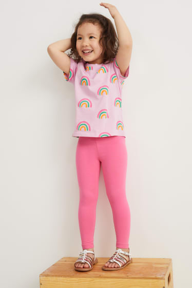 Enfants - Lot de 4 - leggings - rose