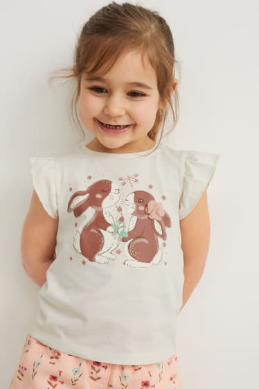 Enfants filles - Lot de 6 - T-shirts - blanc crème