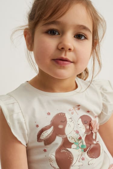Enfants filles - Lot de 6 - T-shirts - blanc crème