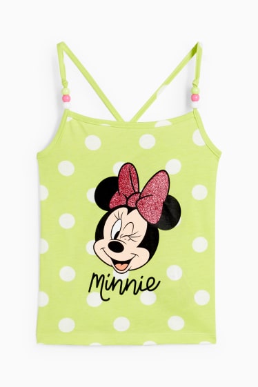 Bambine - Minnie - top - a pois - verde chiaro