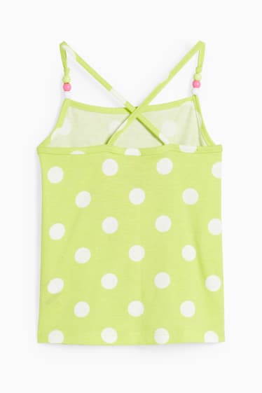 Bambine - Minnie - top - a pois - verde chiaro