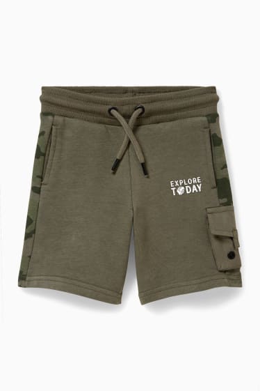 Children Boys - Cargo sweat shorts - dark green