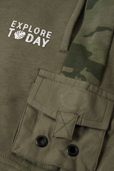 Children Boys - Cargo sweat shorts - dark green