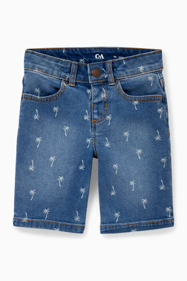 Children Boys - Denim shorts - patterned - blue denim