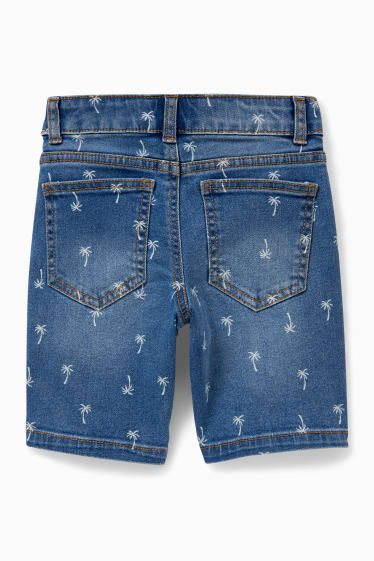 Children Boys - Denim shorts - patterned - blue denim