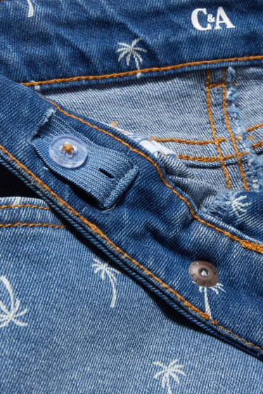 Children Boys - Denim shorts - patterned - blue denim