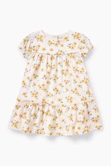 Niemowlęta - Sukienka niemowlęca - w kwiaty - kremowobiały