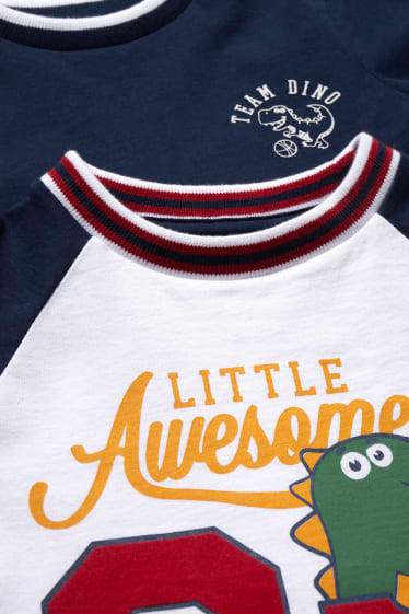 Bambini - Confezione da 2 - dinosauri - t-shirt - bianco