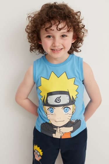 Niños - Pack de 2 - Naruto - camiseta sin mangas y camiseta de manga corta - blanco / azul