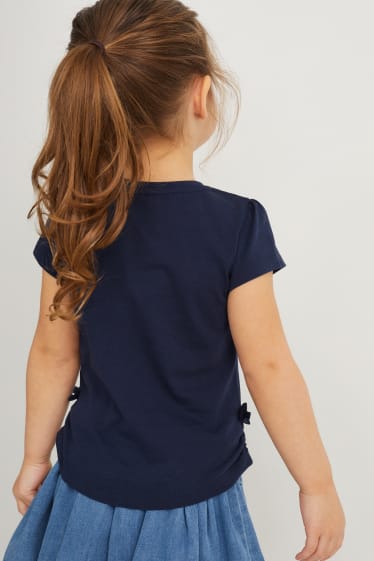 Bambine - Confezione da 2 - maglia a maniche corte - blu scuro