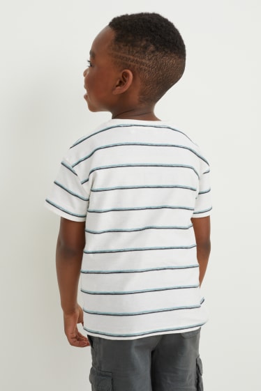 Enfants - T-shirt - à rayures - blanc crème