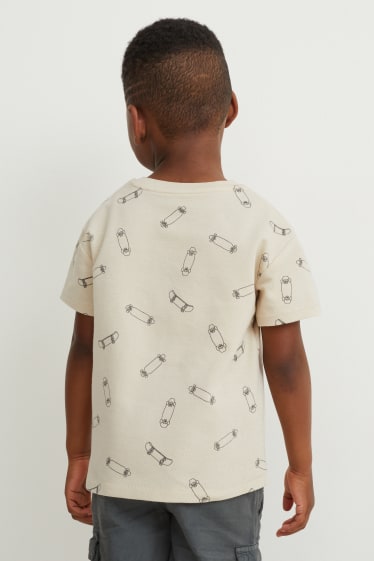 Children - Short sleeve T-shirt - patterned - light beige