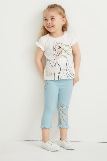 Enfants - Lot de 2 - La Reine des Neiges - leggings - bleu clair