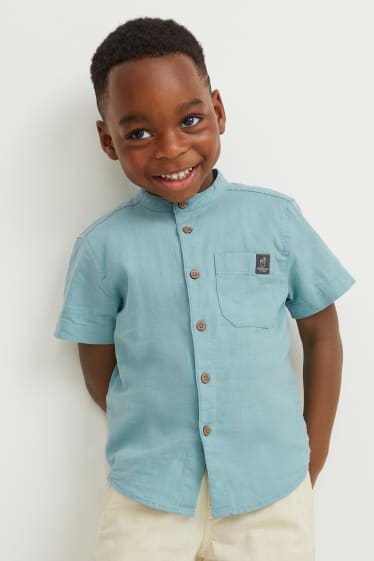 Children - Shirt - linen blend - mint green