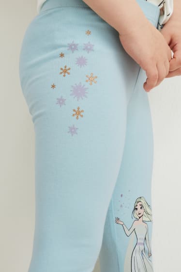 Enfants filles - Lot de 2 - La Reine des Neiges - leggings - bleu clair