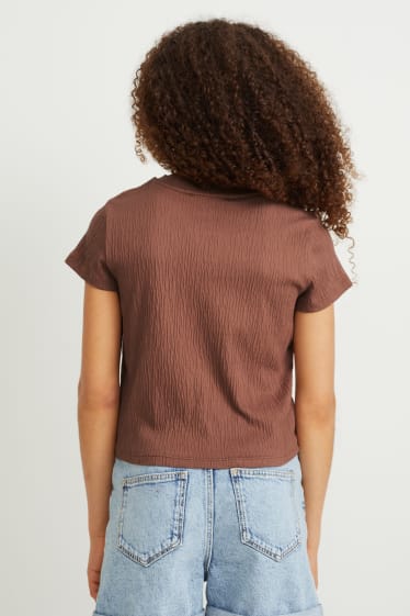 Kinderen: meisjes - T-shirt - bruin