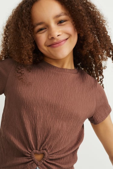 Kinderen: meisjes - T-shirt - bruin