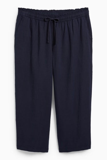 Dames - Pantalon - mid waist - comfort fit - donkerblauw